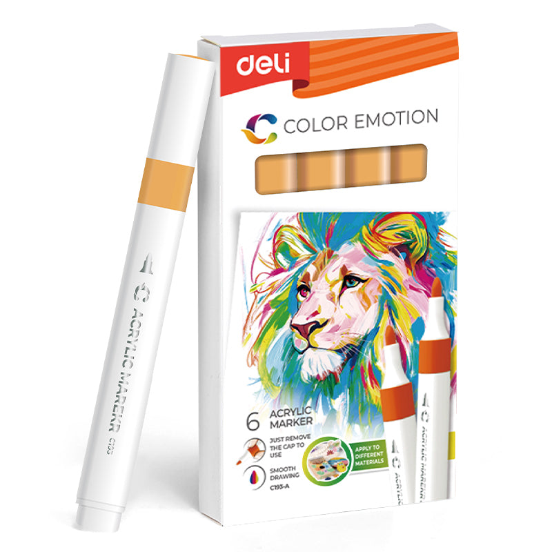 MARKER ACRILIC PORTOCALIU GALBEN COLOR EMOTION DELI MARKER ACRILIC PORTOCALIU GALBEN COLOR EMOTION DELI